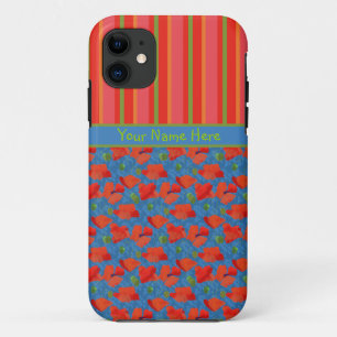 Coque Scarlet Poppies et Stripes iPhone 5/5s