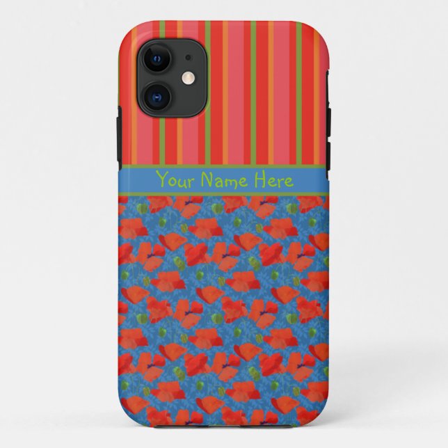 Coque Scarlet Poppies et Stripes iPhone 5/5s (Dos)