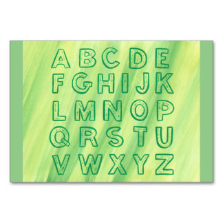 Coque supérieur Alphabet Tutoriel Carte Vert Jaune