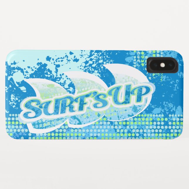Coque surf abstrait vert bleu (Dos (Horizontal))