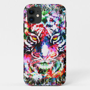 Coque Tiger iPhone 11   Coloré   Art Abstrait