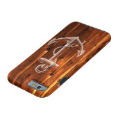 Coque Tough iPhone 6 Ancre vintage sur les planches en bois foncé (Bas)