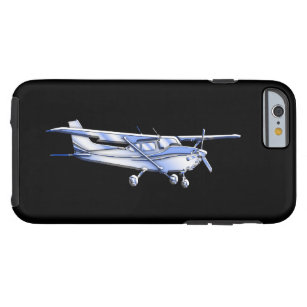 Coque Tough iPhone 6 Vol classique de silhouette de Cessna d'avions sur