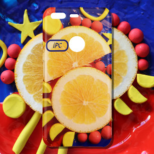 Coque Uncommon Google Pixel Citrus orange Abstrait jaune, rouge, bleu photo
