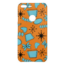 Formes atomiques MCM Turquoise sur orange