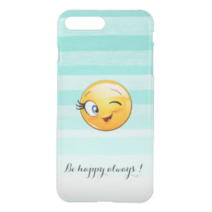 Coque iPhone 7 Plus Adorable Winking Emoji Face-Be heureux toujours