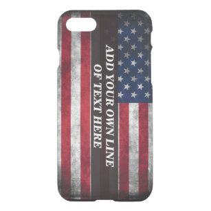 Coque Pour iPhone SE/8/7 Case Ajouter votre texte sur le drapeau américain