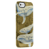 Coque Uncommon Pour iPhone Baleines bleues Famille Olive Green (Dos/Droite)