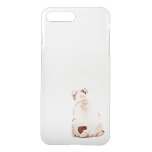 Coque iPhone 7 Plus Beau chien drôle blanc Bulldog
