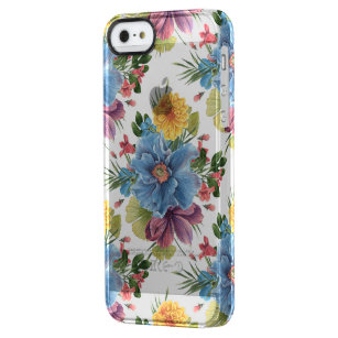 Coque iPhone Clear SE/5/5s Bouquet de fleurs colorées Motif sans couture GR4