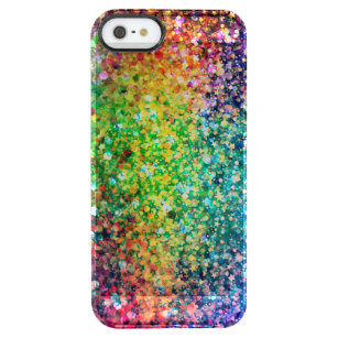 Coque iPhone Clear SE/5/5s Cool Multicolor Parties scintillant rétro et étinc