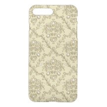 Damassé élégante d'or iPhone7 rare plus le cas