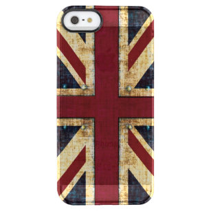 Coque iPhone Clear SE/5/5s Drapeau britannique Grunge Union Jack