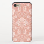 Coque Coulissante Pour iPhone 8/7 Elegant Chic Floral Damask-Peach<br><div class="desc">Elegant vintage-inspirred floral damask design featuring chic monochrome light-on-dark pastel peach flowers,  leafy scrolls and swaging of delicate lacy ribbons. This pattern is seamless and can be scaled up or down.</div>