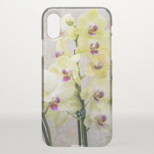 Coque iPhone X Elégante Crème Romantique & Orchidées Lilac