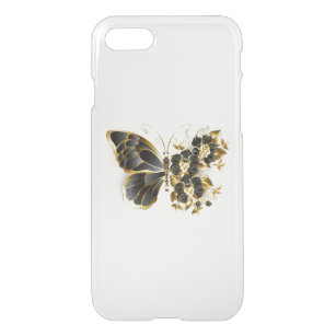 Coque Pour iPhone SE/8/7 Case Gold flower Butterfly with Black Orchid