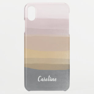 Coque Pour iPhone XS Max Grilles d'aquarelle Abstraite Ombre dans Dusty Lil