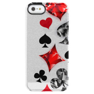 Coque iPhone Clear SE/5/5s Joueur de poker Joueur de cartes de jouer costumes