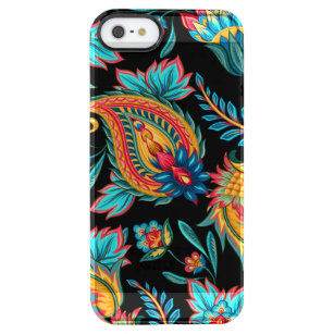 Coque iPhone Clear SE/5/5s Main colorée en gras tirée florale Paisley