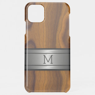 Coque Pour iPhone 11 Pro Max Métal personnalisé Motif moderne en bois tendance