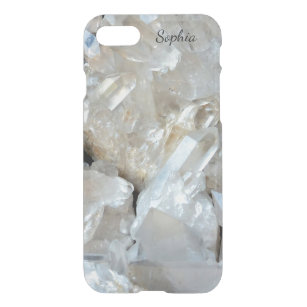 Coque Pour iPhone SE/8/7 Case Monogramme blanc frais de gemme de cristal de