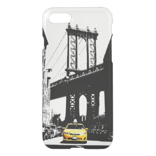 Coque Pour iPhone SE/8/7 Case New York City Taxi jaune Pop Art