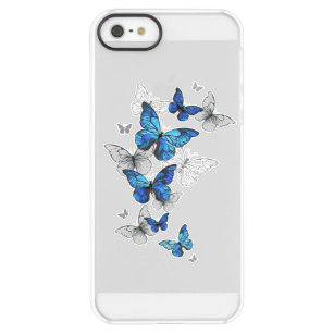 Coque iPhone Permafrost® SE/5/5s Papillons volants bleus Morpho