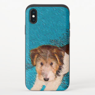 Coque Coulissante Pour iPhone X Peinture de chiot Terrier Fox - Art de chien origi