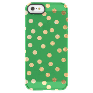 Coque iPhone Permafrost® SE/5/5s Points de Parties scintillant en or vert brillant 