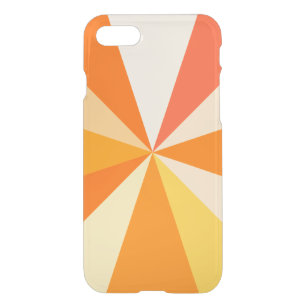 Coque Pour iPhone SE/8/7 Case Pop Art Modern 60s Funky Geometry Rays in Orange