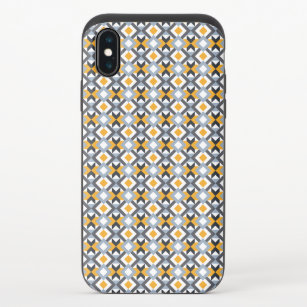 Coque Coulissante Pour iPhone X Retro Angles Abstract Geometric Pattern