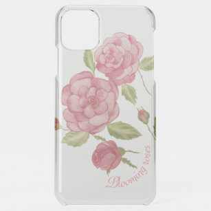 Coque Pour iPhone 11 Pro Max Roses florissants dans les taches d'aquarelle Port