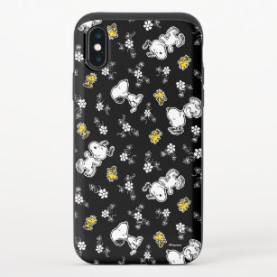 Coque Coulissante Pour iPhone X Snoopy & Woodstock Amusement & Fleurs