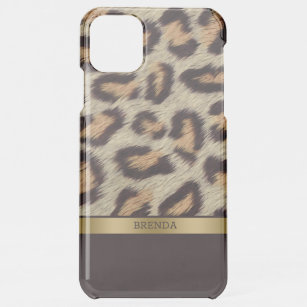Coque Pour iPhone 11 Pro Max Taches de léopard Brown texture de fourrure motif