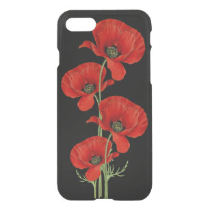 Coque Pour iPhone SE/8/7 Case Vintage Poppies Botanique