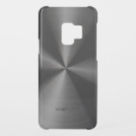 Coque Uncommon Pour Samsung Galaxy S9 Aspect brillant en acier inoxydable métallique noi<br><div class="desc">Style noir brillant en acier inoxydable faux métallique. monogramme personnalisé et optionnel. C'est une image de motif en acier inoxydable et non de métal réel. Disponible sur tous les produits sur demande.</div>