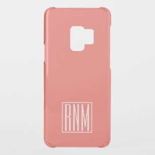 Coque Uncommon Pour Samsung Galaxy S9 Monogramme initial   Corail