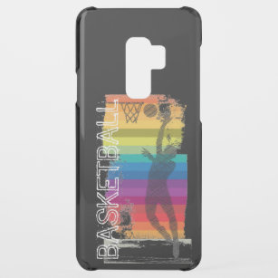 Coque Uncommon Pour Samsung Galaxy S9 Plus Basketball Grunge Rainbow Illustration Noir