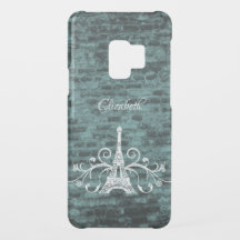 Tour Eiffel turquoise Grunge Samsung Galaxy Coque