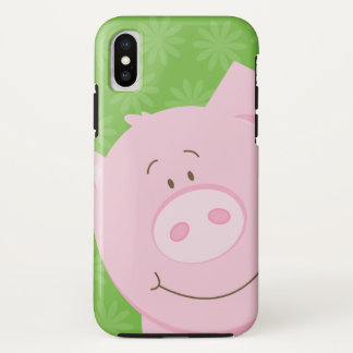 Coque vert pour iPhone portable de cochon rose Arr