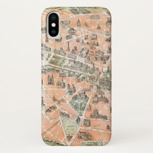 Coque Vintage de l'iPhone X sur la carte de Paris