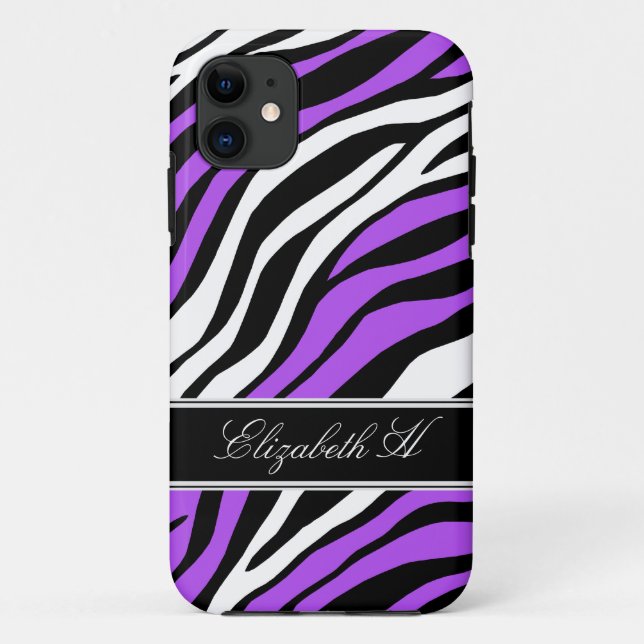 Coque Zebra Print Mix Purple iPhone 5 (Dos)