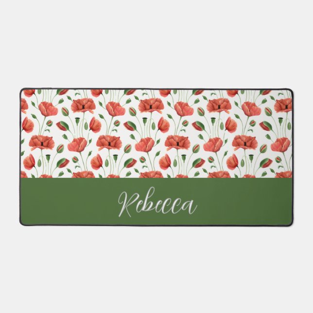 Coquelicot Aquarelle Monogramme Nom Fleur Sauvage (Recto)