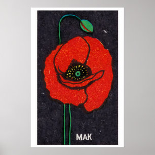 Coquelicot rouge - Impression boîte d'allumettes -