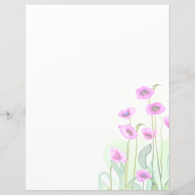 Coquelicots aquarelle rose (Devant)