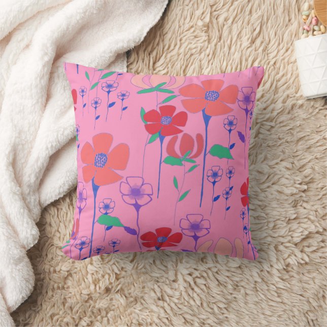 Coquelicots Coussin Rose (Couverture)