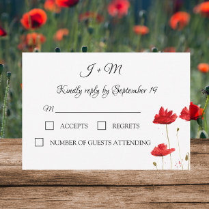 Coquelicots Fleurs de pavot florales Moderne RSVP