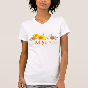 Coquelicots orange avec T-shirt California Text