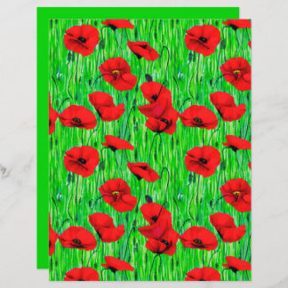 Coquelicots rouges dans un champ vert 