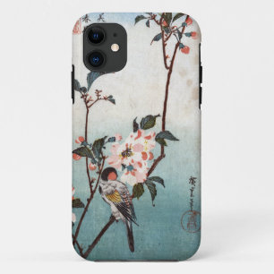 Coque iPhone 11 八重桜に鳥, fleurs de cerisier de 広重 et oiseau,